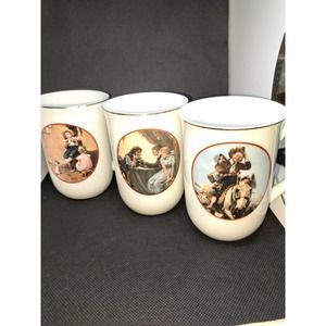 1982 Norman Rockwell 3 Mug Set CW Collection Special Edition Young Love Series